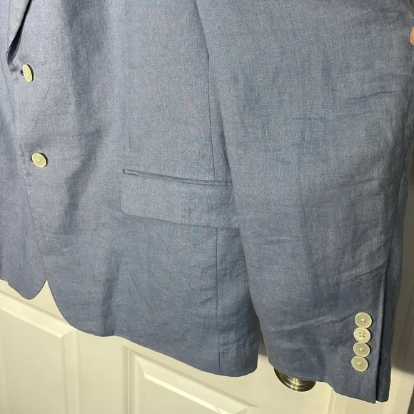 Lauren Ralph Lauren Linen Blazer Sz XL 48R Blue Classic Old Money Single Breast - Picture 7 of 15